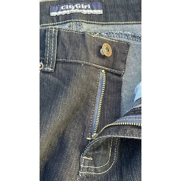 City Girl Ladies Black Denim Cropped Capri Jeans - Picture 11 of 14